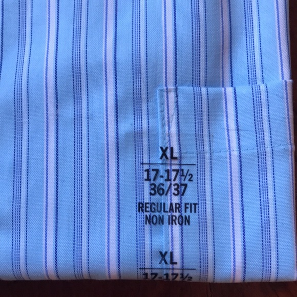 Kenneth Cole Reaction Mens non-iron shirt regular fit pin point XL 17-17.5 36-37 - Picture 2 of 7